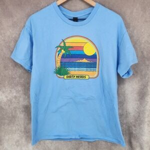 Dirty Heads Retro Beach T-shirt Mens Size Large Blue
